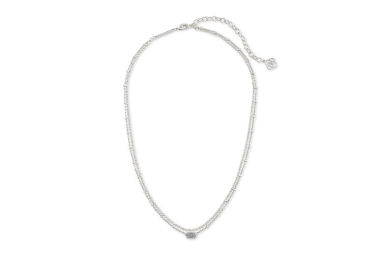 Kendra Scott Emilie Silver Multi Strand Necklace in Platinum Drusy 1