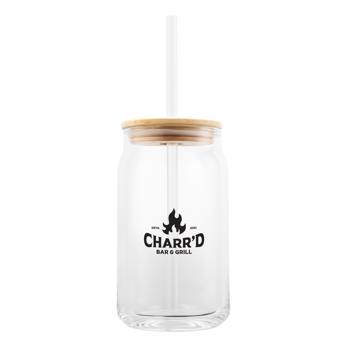 17 Oz. Soda Lime Glass Can With Bamboo Lid 5