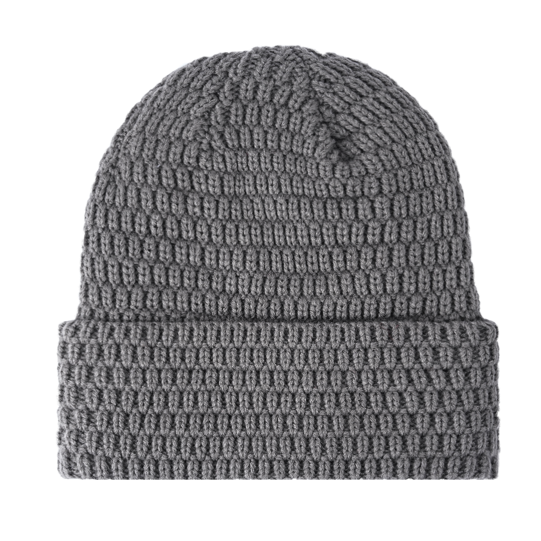 Fleece Lined Knit Beanie With Custom Leather Patch 4