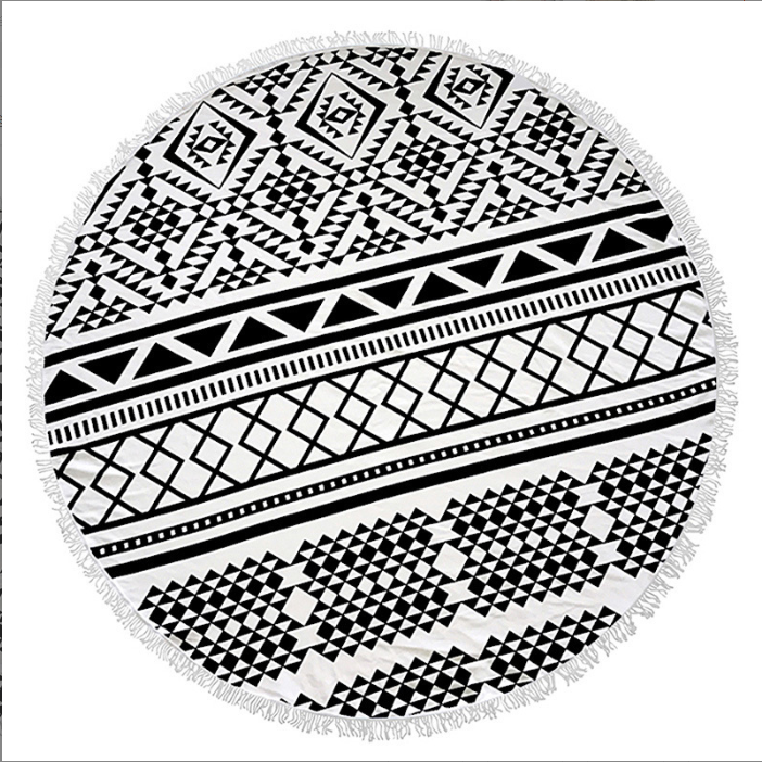 Microfiber Round Beach Towel w/ Fringe 7