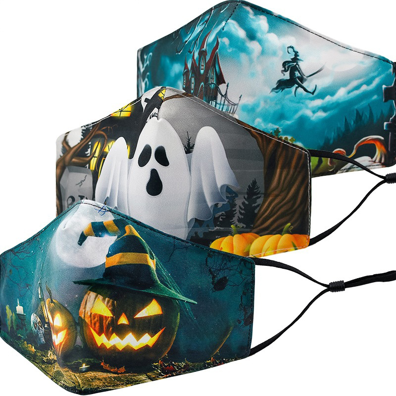 Face Mask 2-Ply Fabric with Filter Pocket Halloween 2