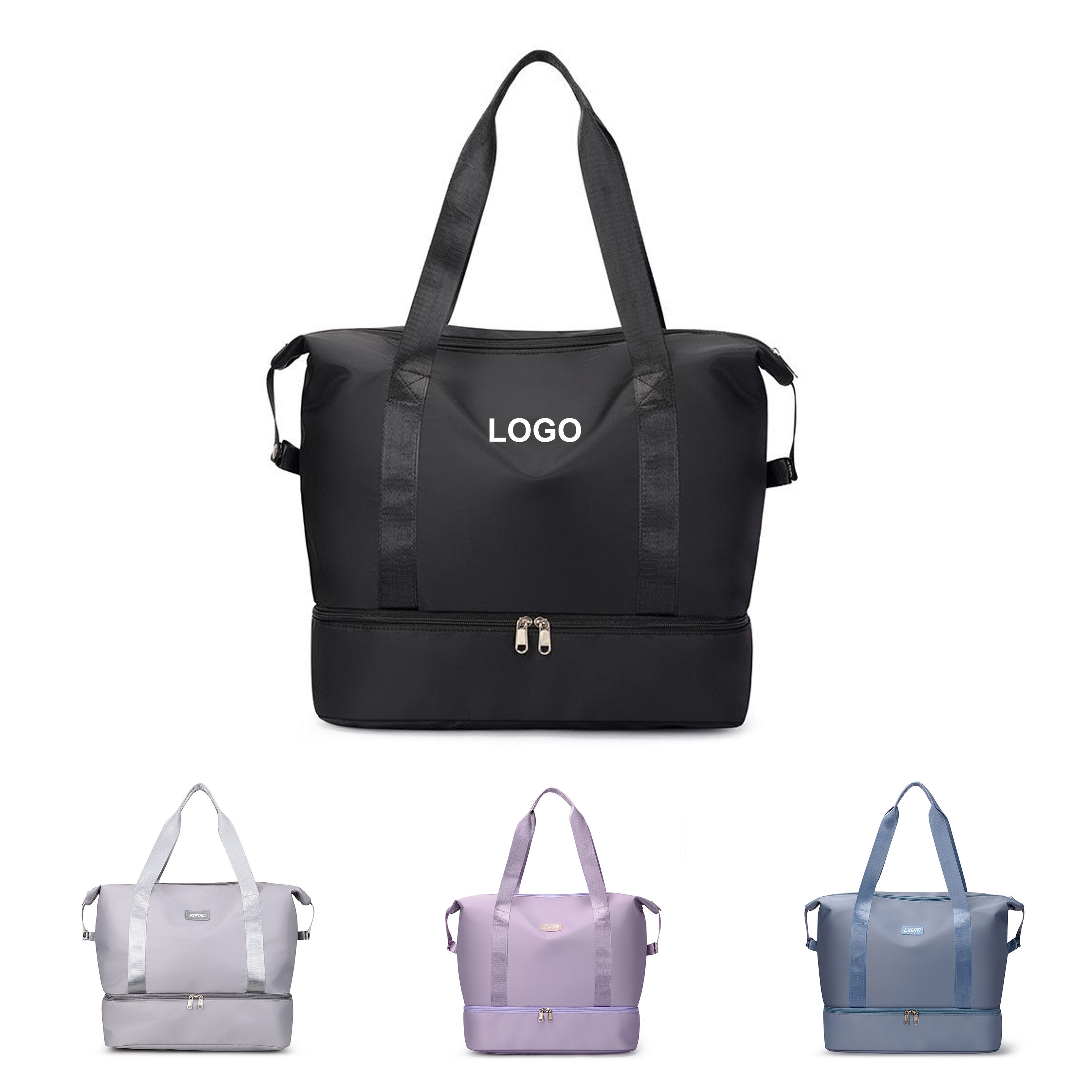 Women Travel Tote Bag with Shoe Compartment (direct import) 3