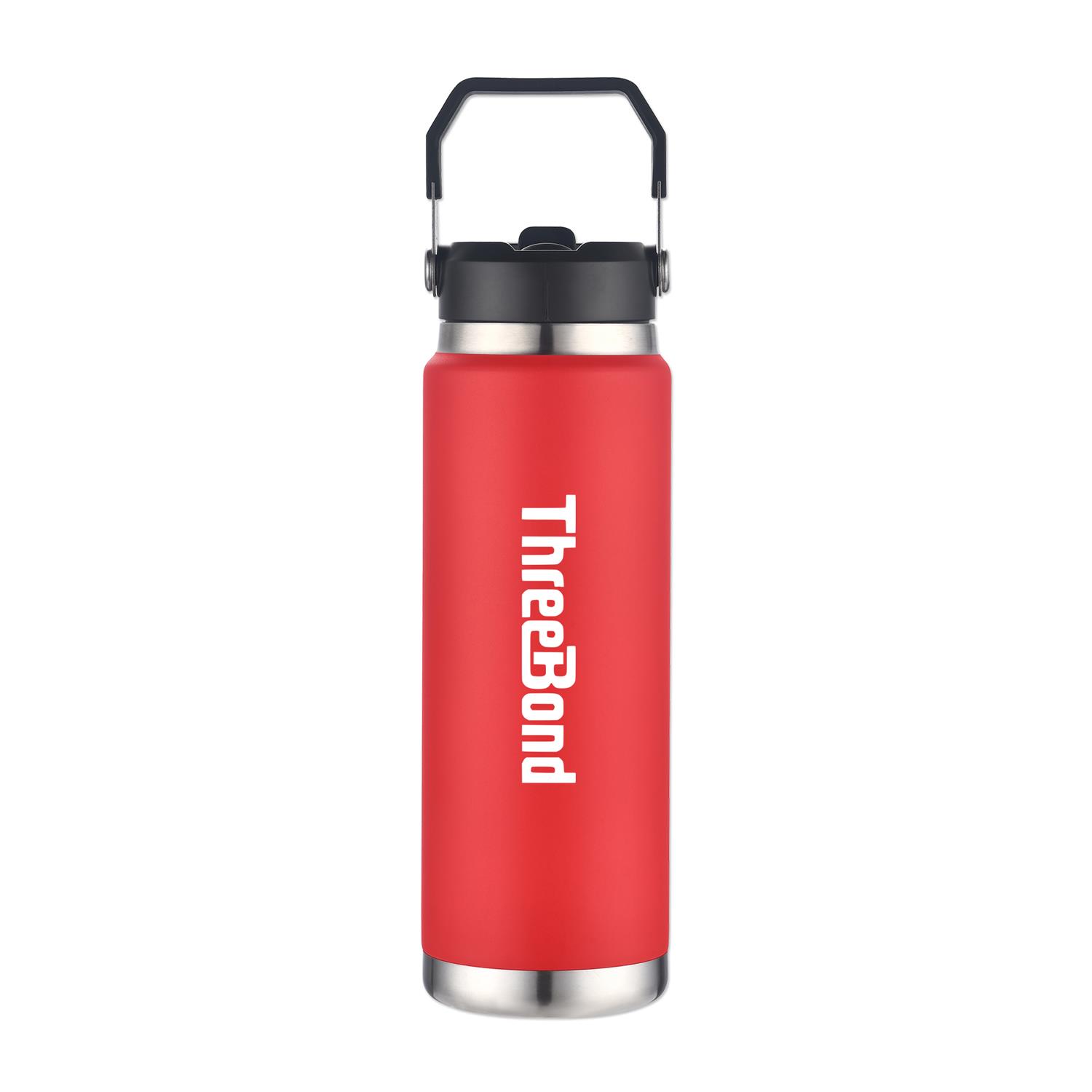 30 Oz. Vacuum Bottle with Straw and Carry Handle, custom water bottle with logo imprint 2