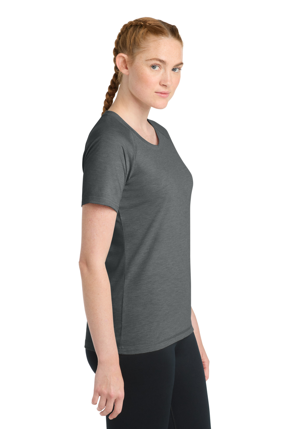 Sport-Tek Women's PosiCharge Tri-Blend Wicking Scoop Neck Raglan Tee. LST400 86
