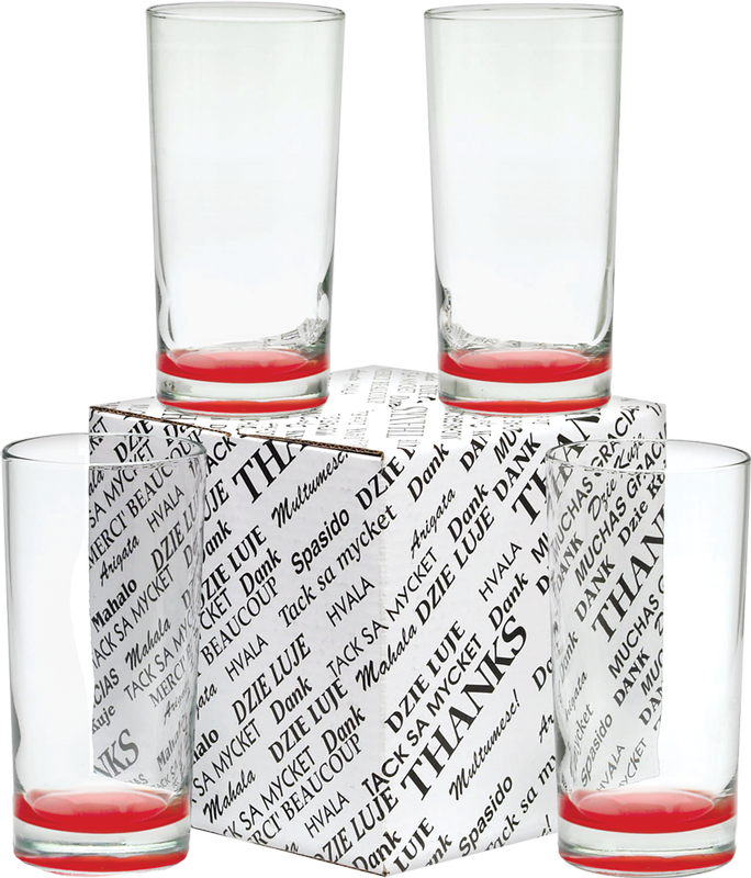 12 oz. Deluxe Beverage Thank You Set - Deep Etched 14