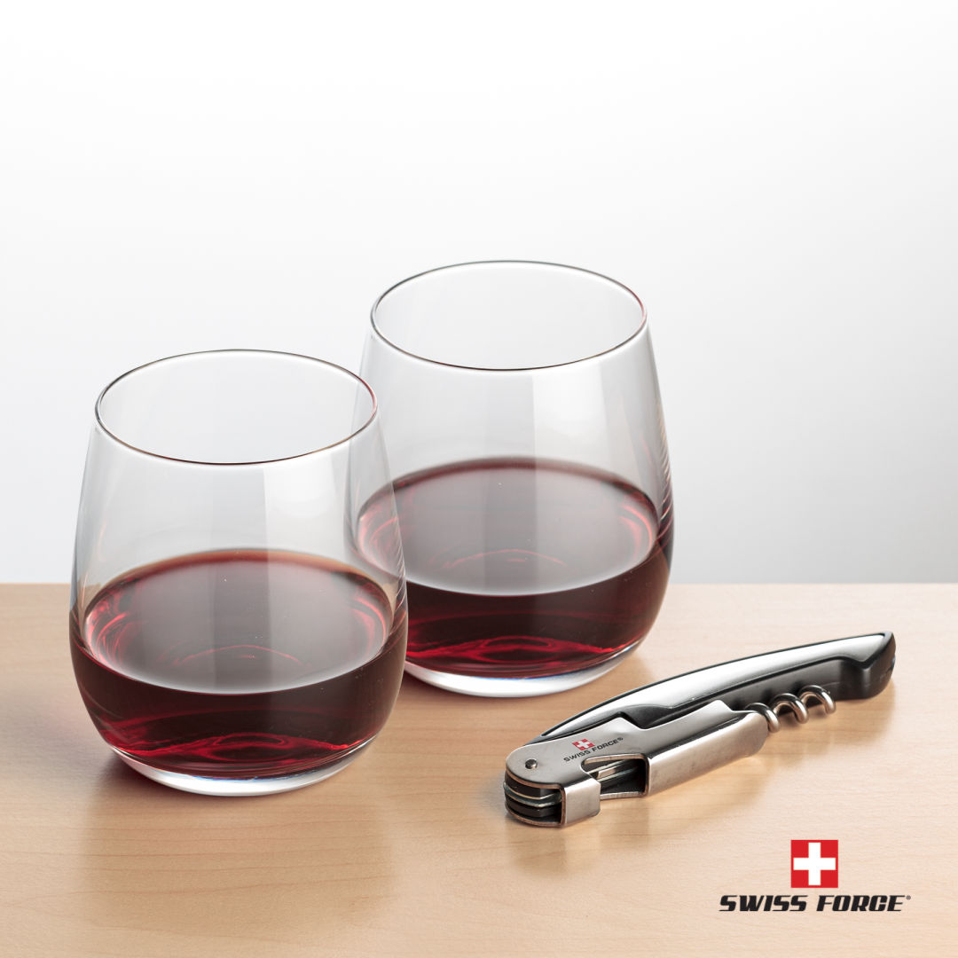 Swiss Force® Opener & Crestview Stemless Wine 6