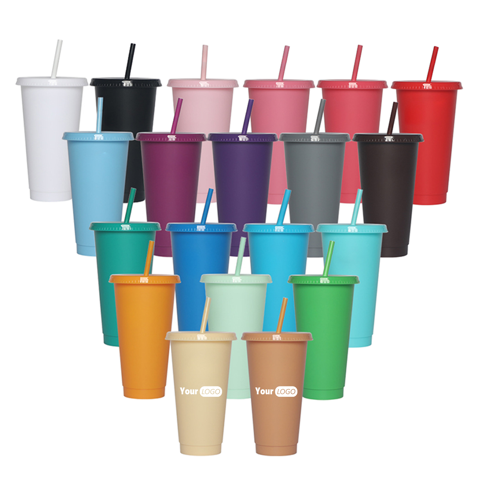 Customizable Plastic Travel Cup with Straw 5