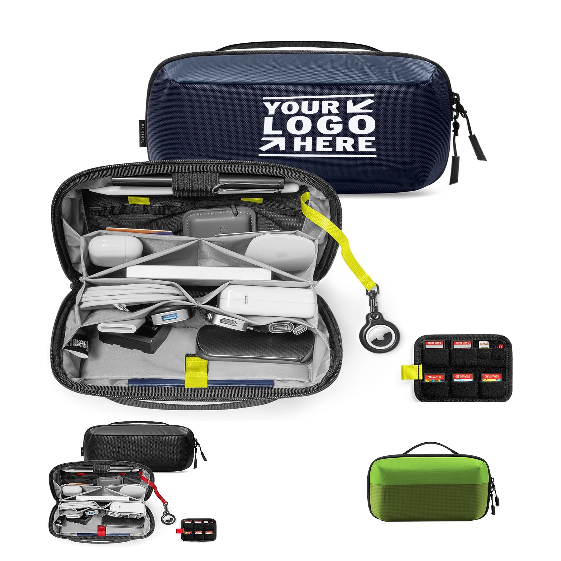 Removable Card Slot Electronic Organizer Tech Pouch MacBook Charger Water-resistant Storage Bag 3