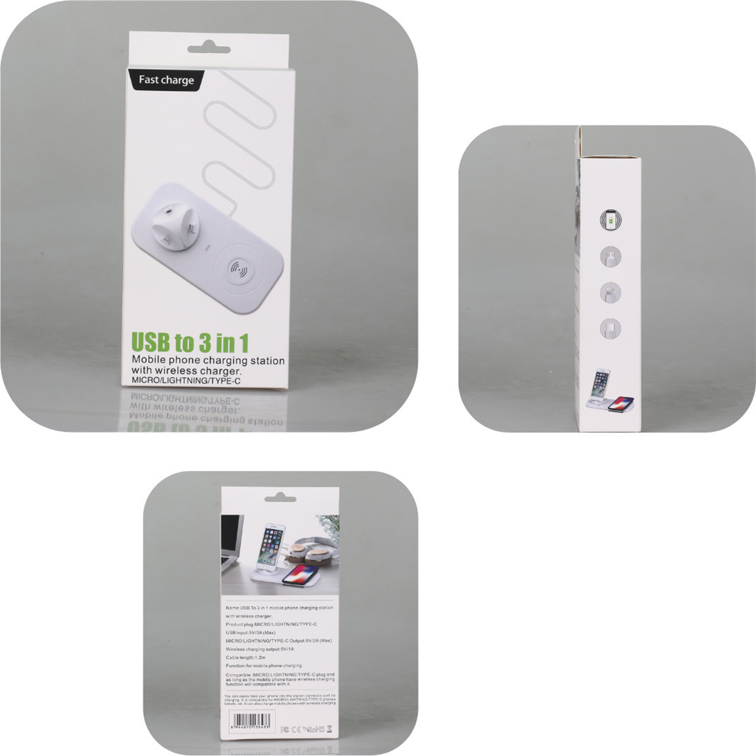 3 in 1 Wireless Fast Charger Station 5
