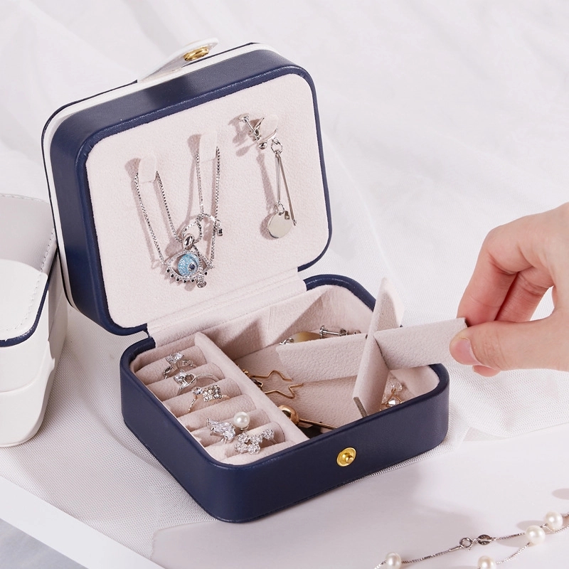 Custom Travel Multi-Layer Jewelry Organizer Box with Mirror 6