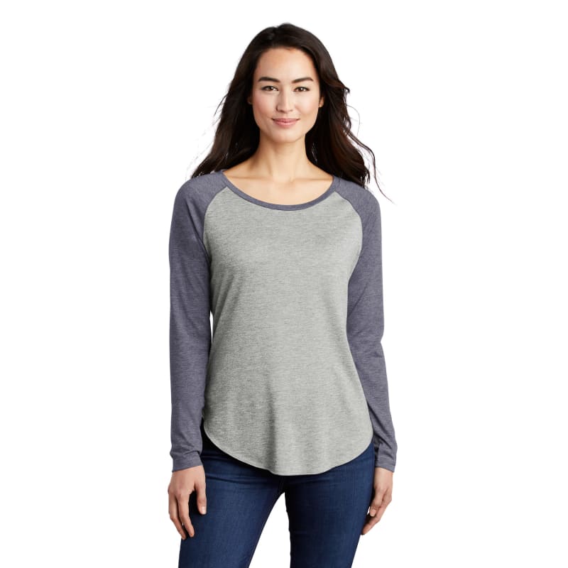 Sport-Tek Women's PosiCharge Long Sleeve Tri-Blend Wicking Scoop Neck Raglan Tee 49