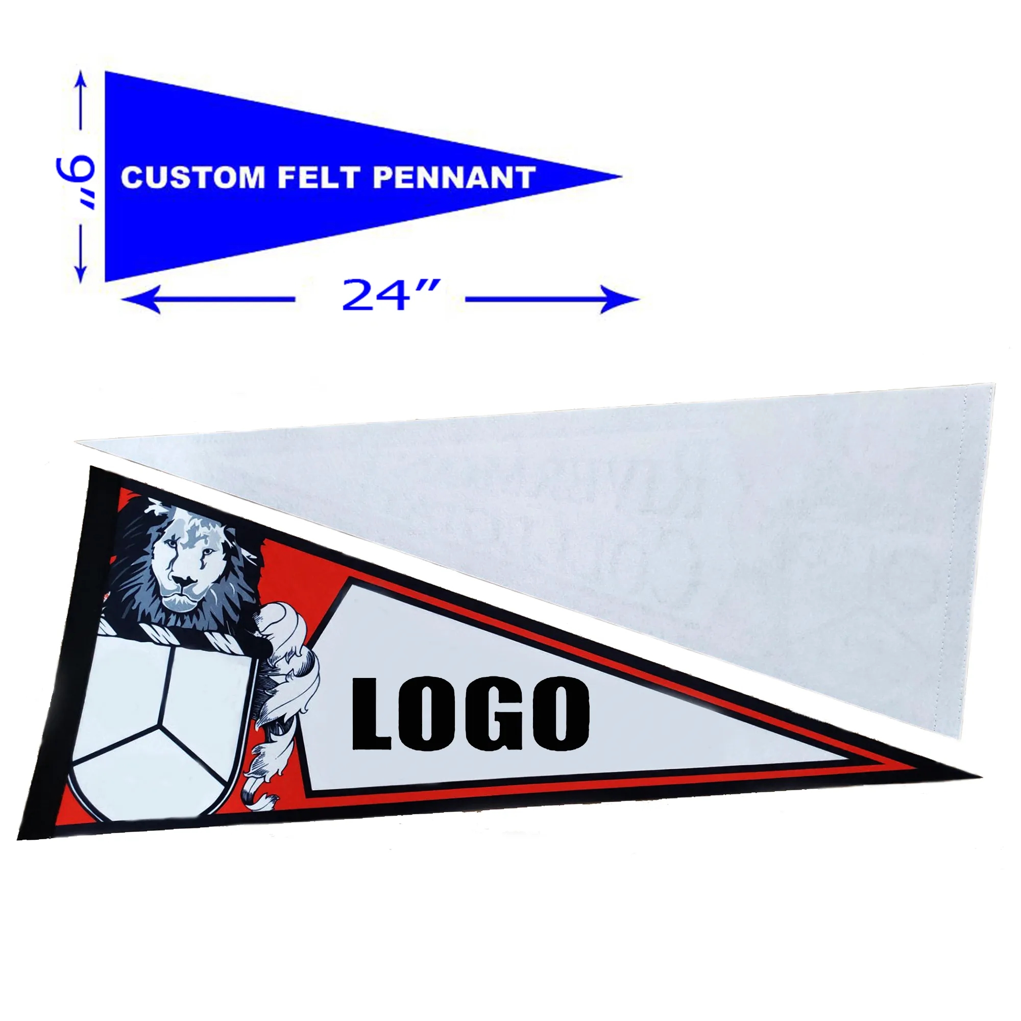 Custom Full Color Single Side Felt Pennant Triangle flags 2