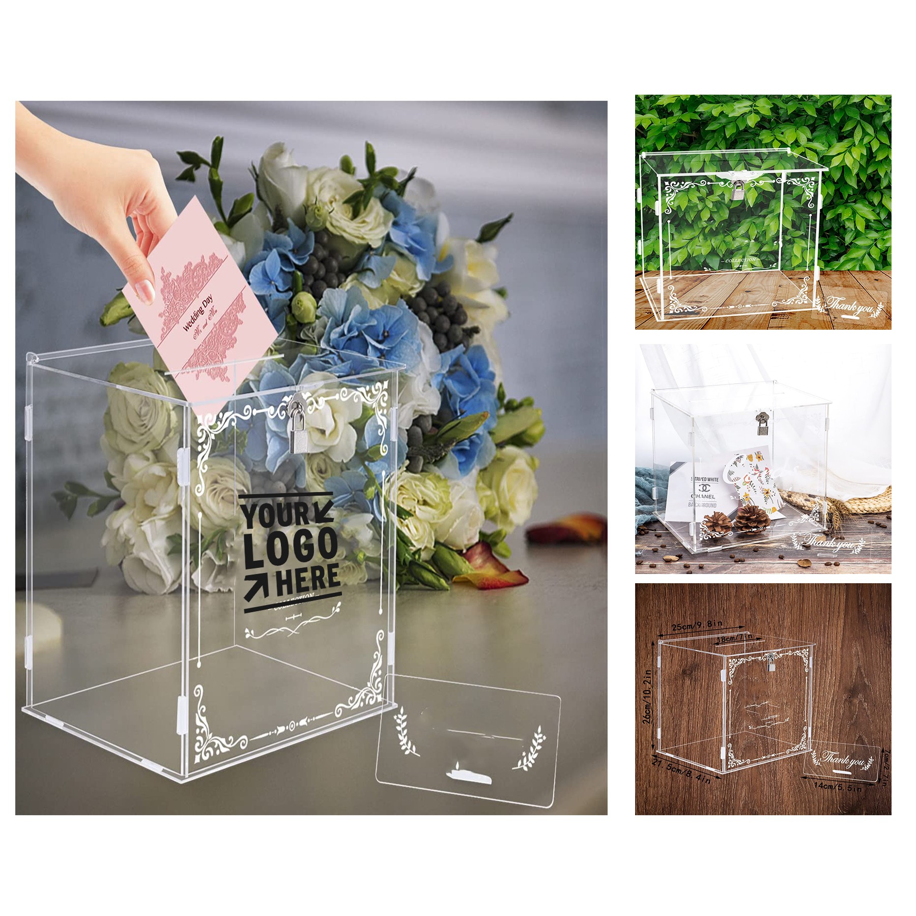 Acrylic Wedding Card Box with Sign 3