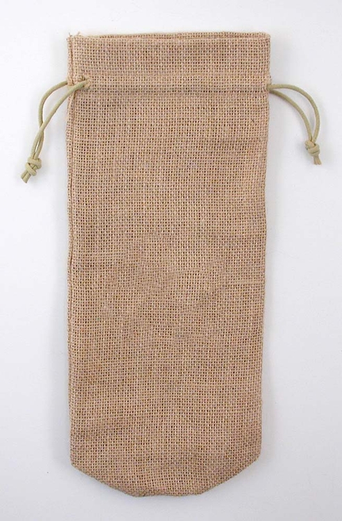 "Spirits" Jute/Burlap Wine Tote 6x3.5x14" 2