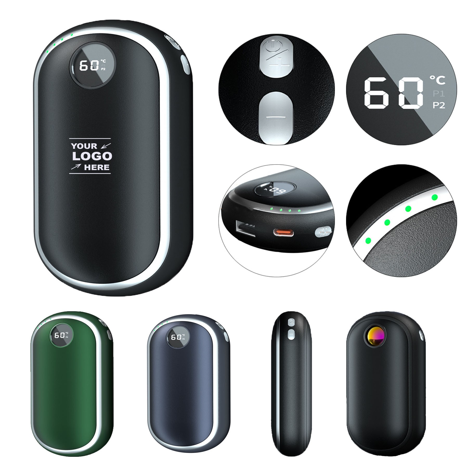 10000 mAh Hand Warmer With Light 1