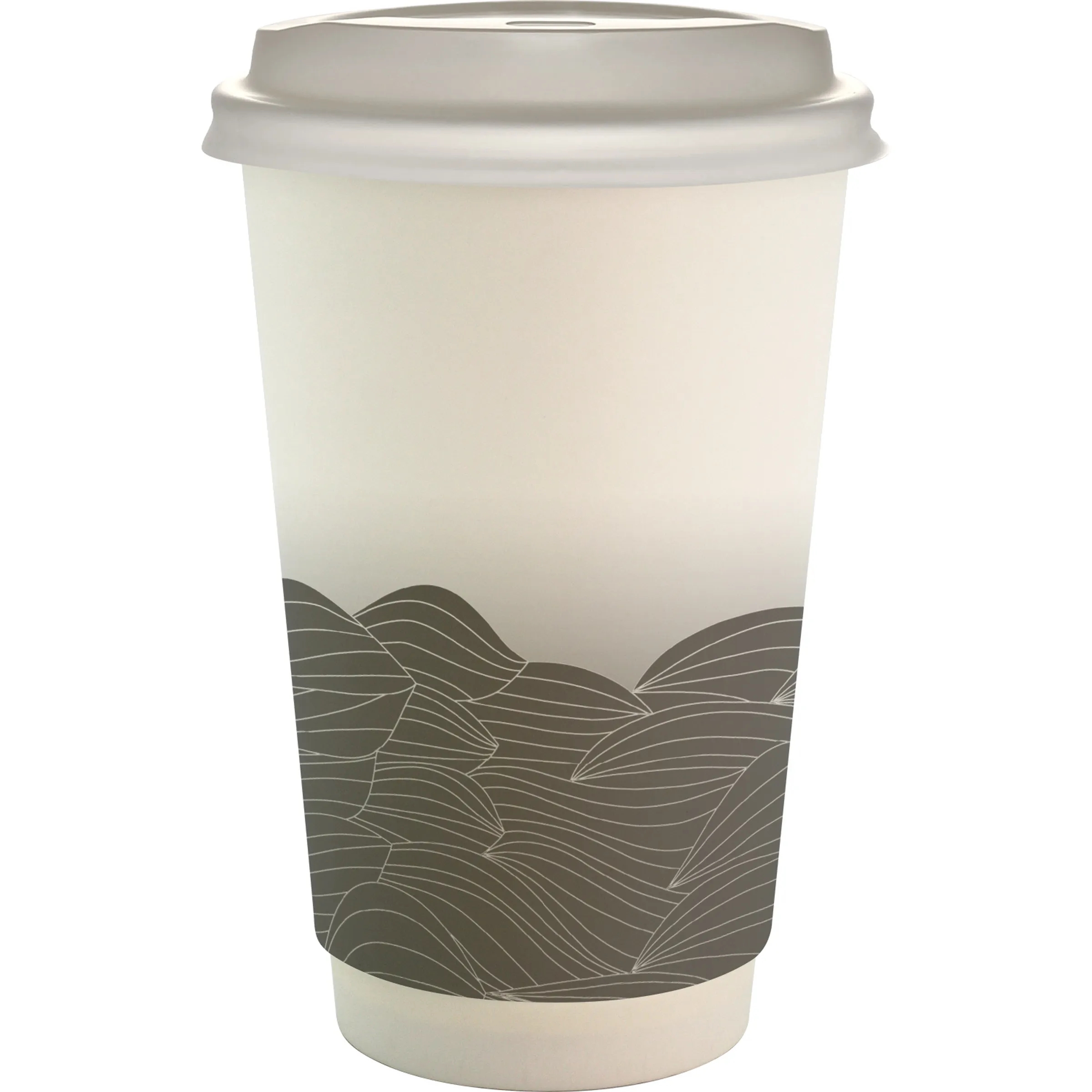 16 oz. Full Color Turbulent Waves Paper Cup With Lid 1