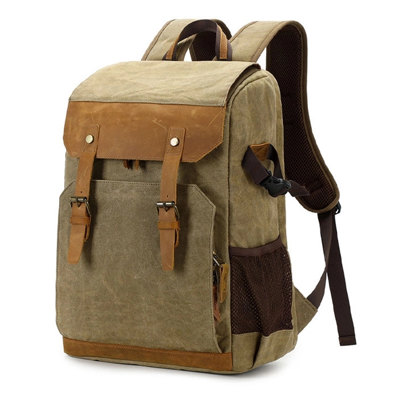 Canvas Camera Backpack 20L Vintage Style For Photographers 6