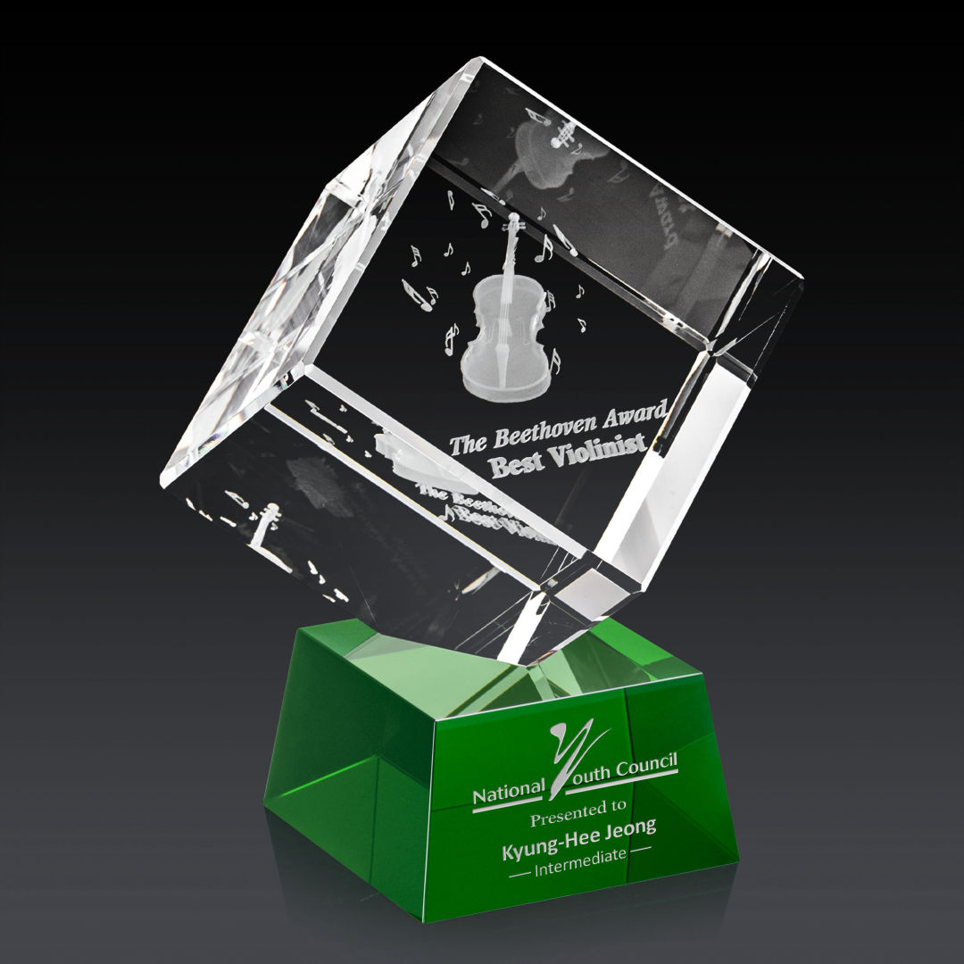 Burrill 3D Award on Robson Base - Green 2