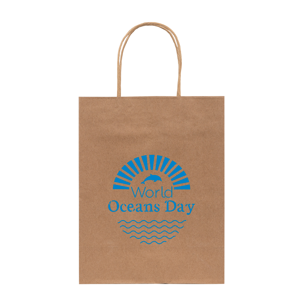J- Fold Natural Kraft Shopping Bag 1