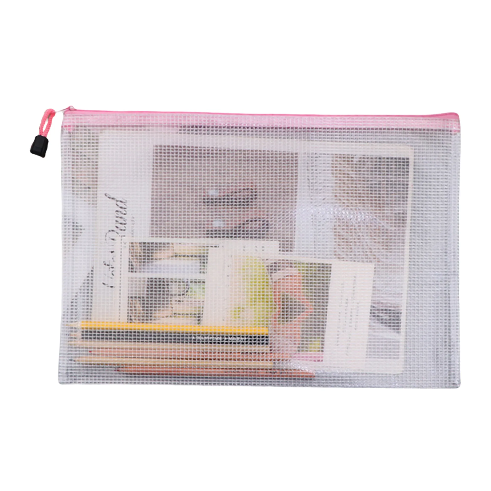 A4 Transparent Mesh Zipper Document Bag 12
