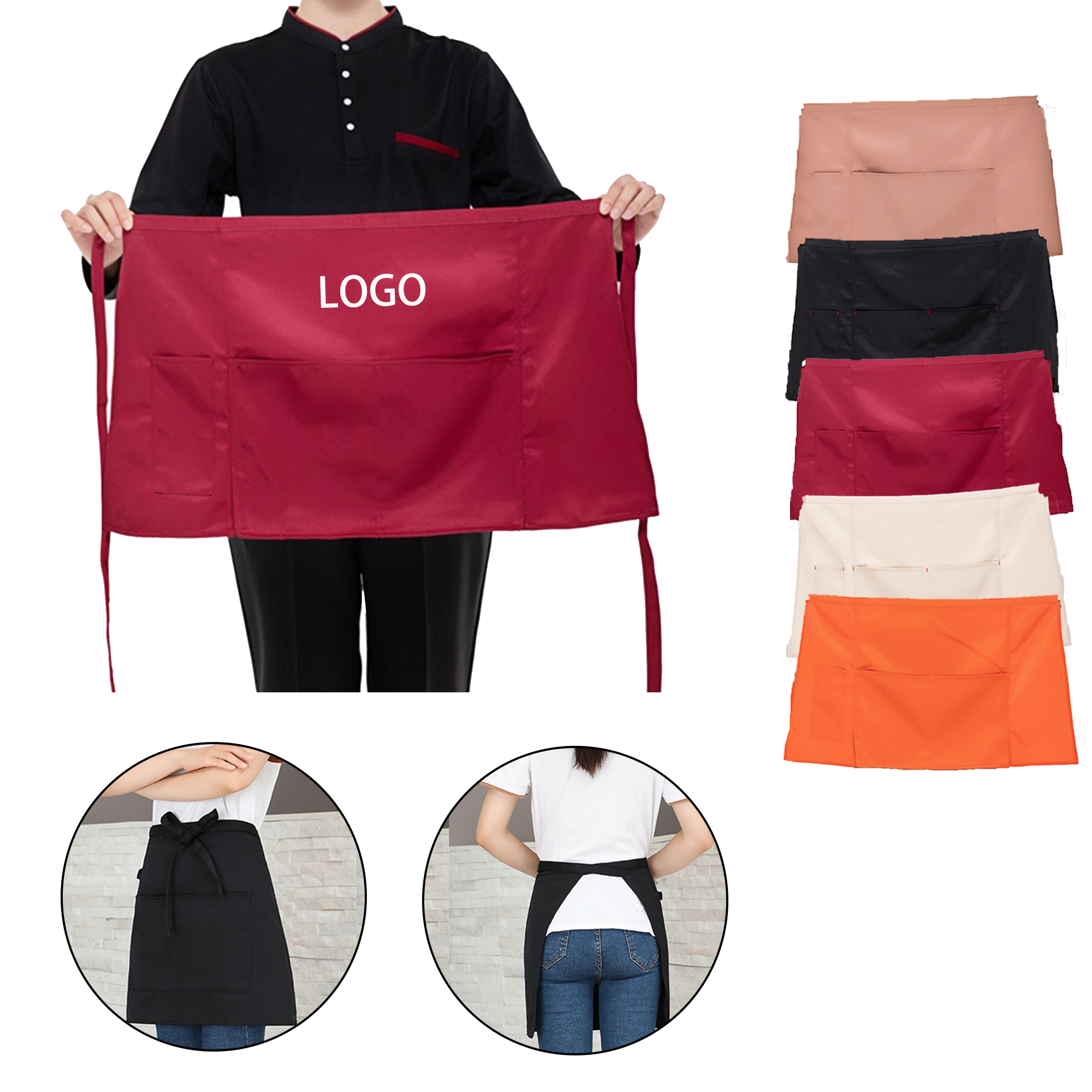 MOQ:10pcs Half Aprons For Restaurant 3