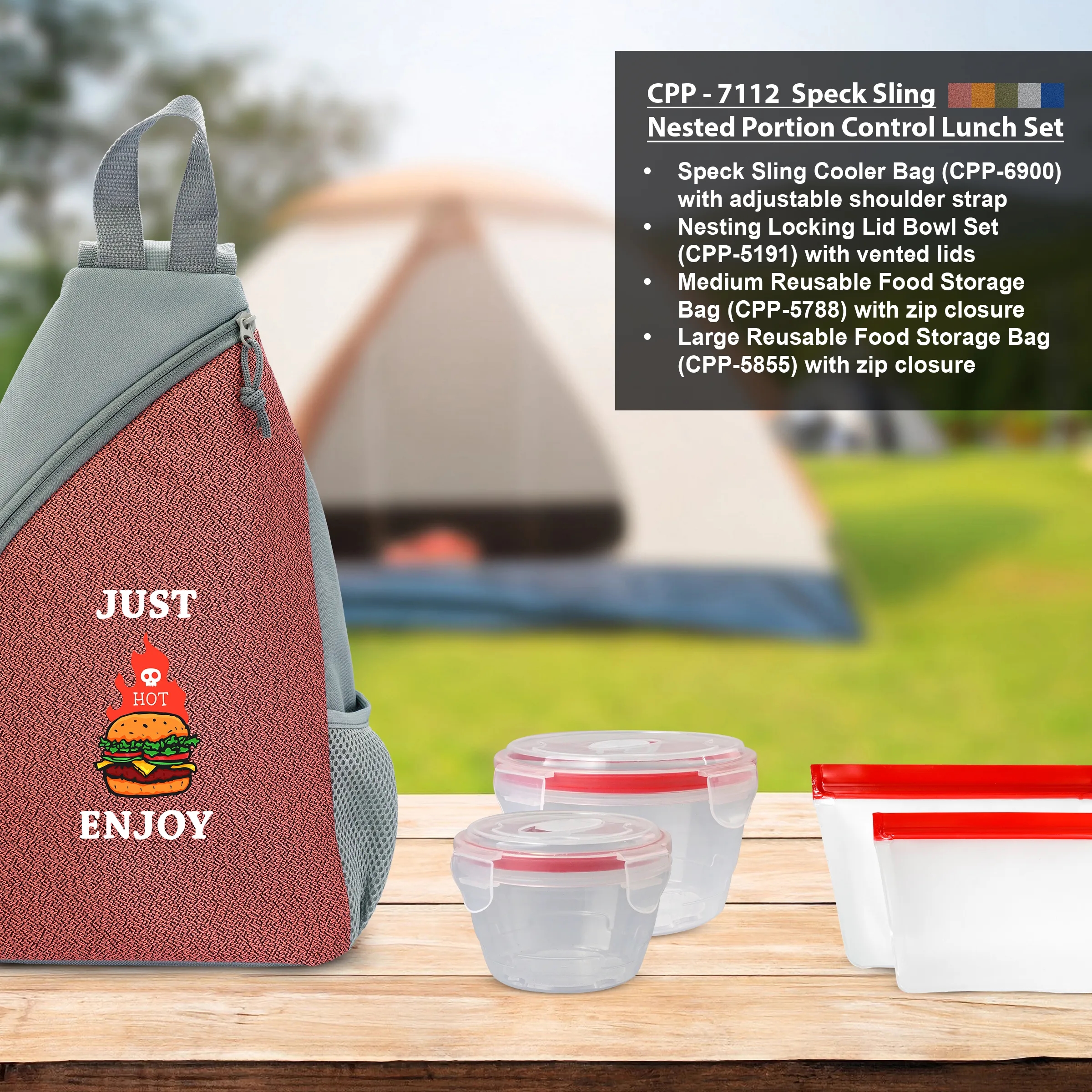 SPECK SLING NESTED BAGGED LUNCH SET 6