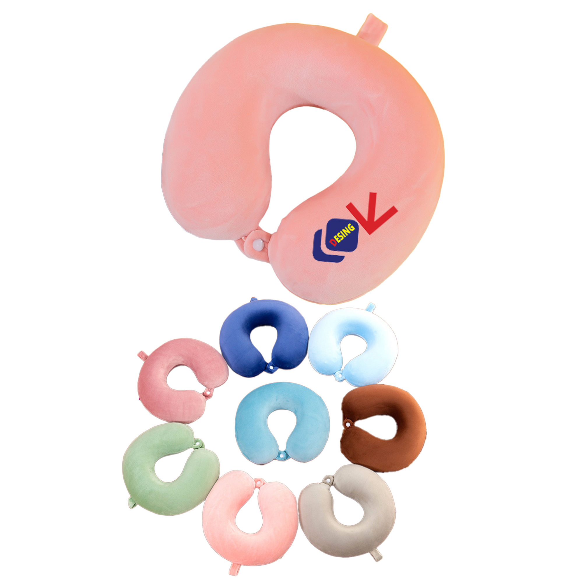 Inflatable Travel Neck Pillow with Built-In Pump 2