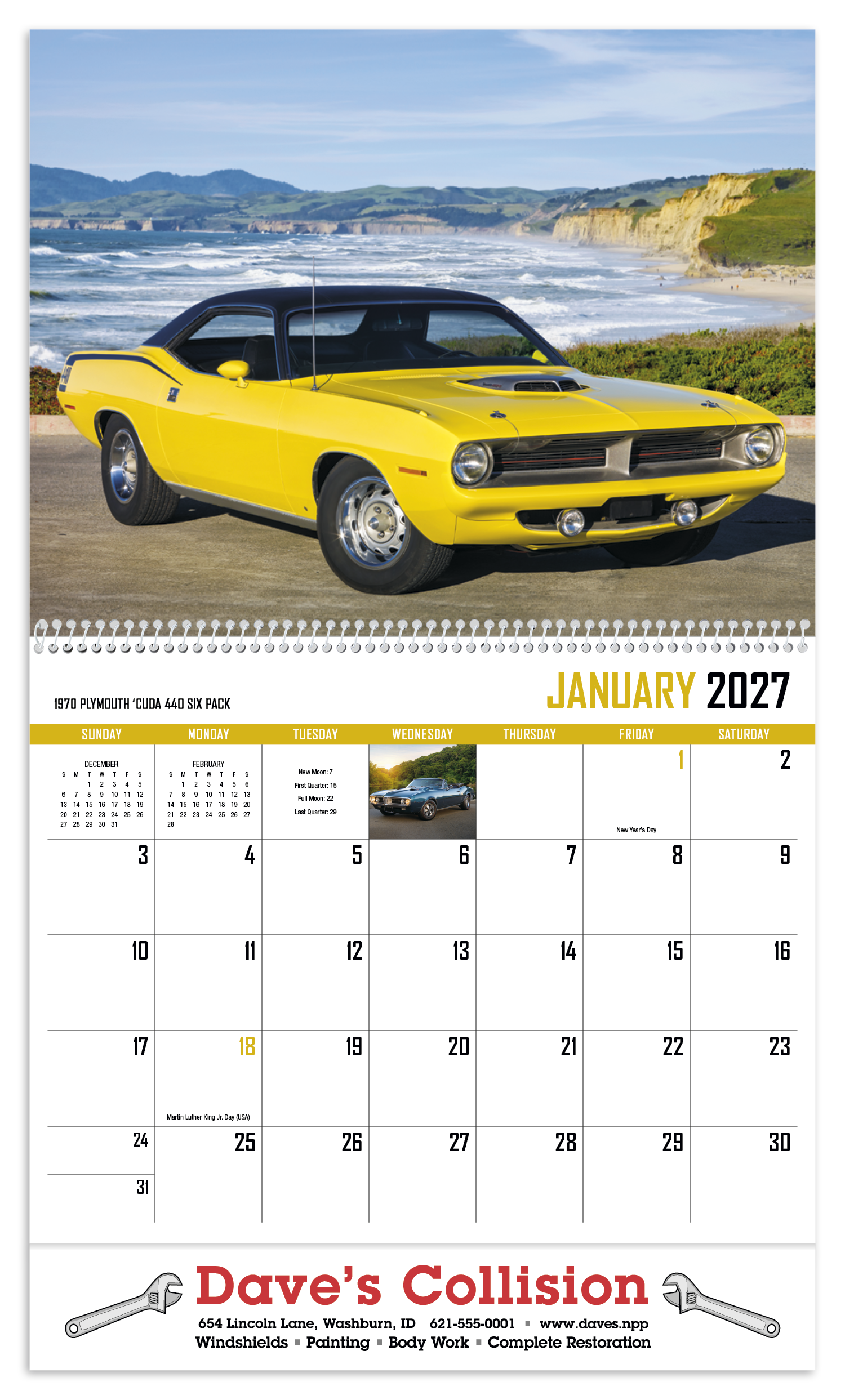 HotLine® Products Street Thunder Appointment Calendar - Spiral 60