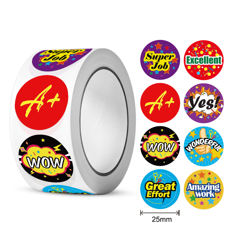 500pcs Round Praise Stickers for children 2