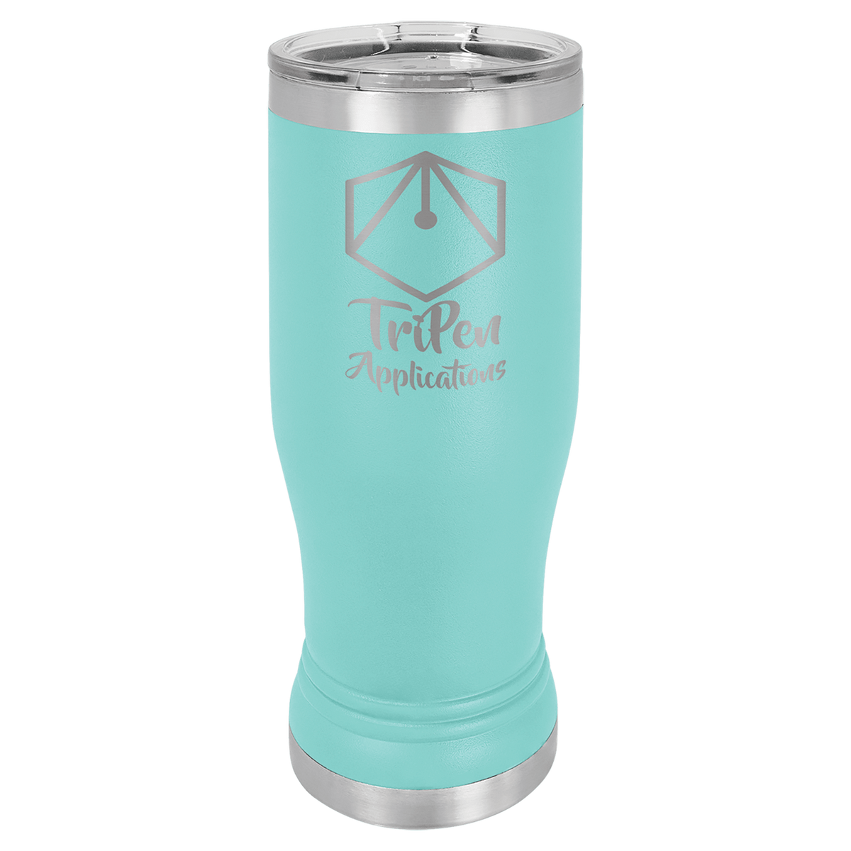Teal 14 oz. Polar Camel Pilsner with Clear Lid 3