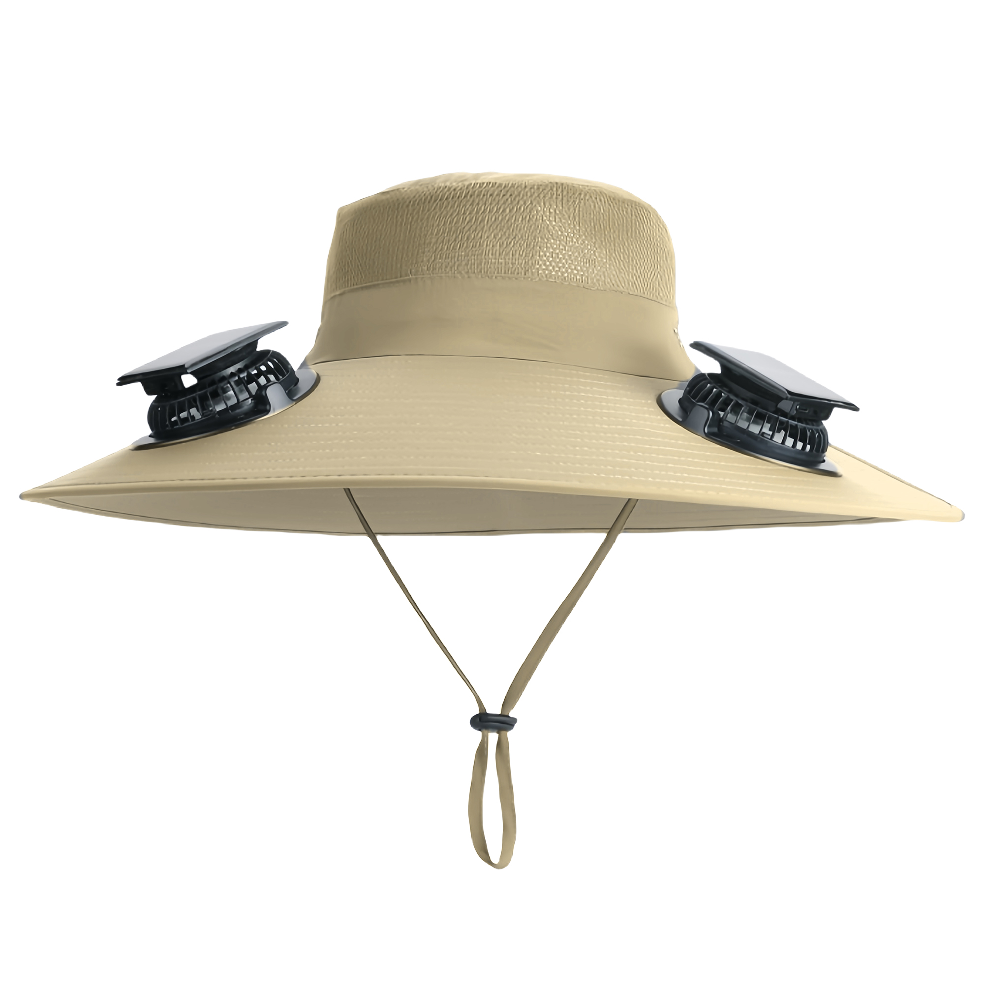 Summer Solar Dual Fan Hat for Outdoor Hiking Fishing Sun Protection Wide Brim Quick Dry Waterproof. 4