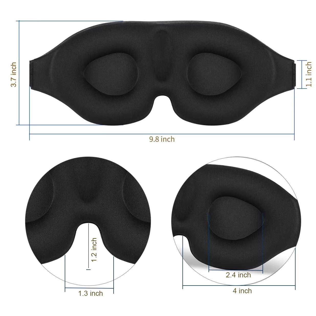3D Sleep Eye Mask with Adjustable Strap for Men and Women 2