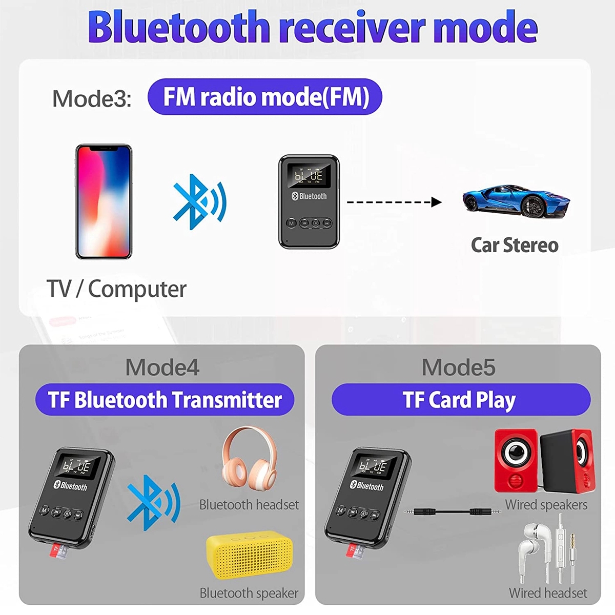 LCD Screen Bluetooth Transmitter Receiver 4