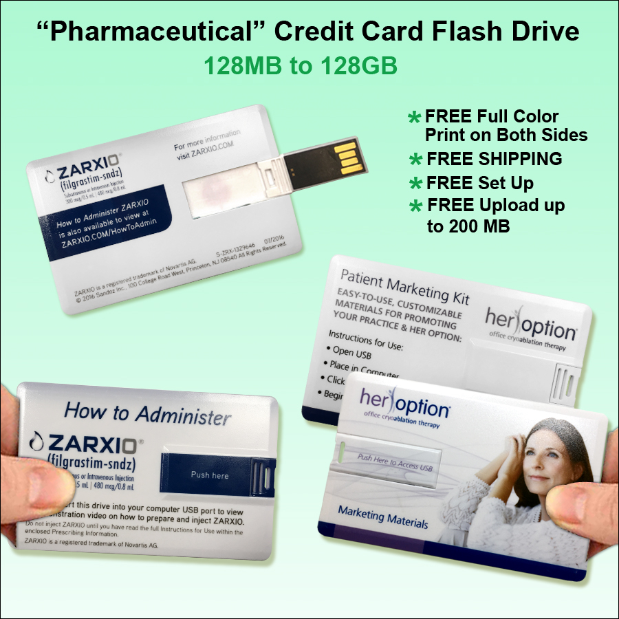 "Pharmaceutical" Credit Card Flash Drive - 8 GB Memory