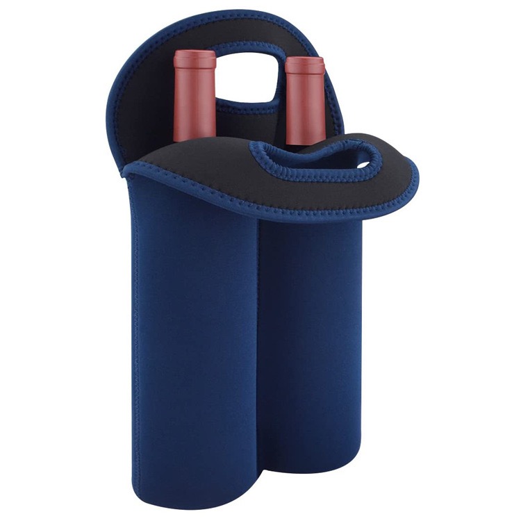 2 Bottle Insulated Neoprene Wine Carrier Tote Bag Water Bott 7