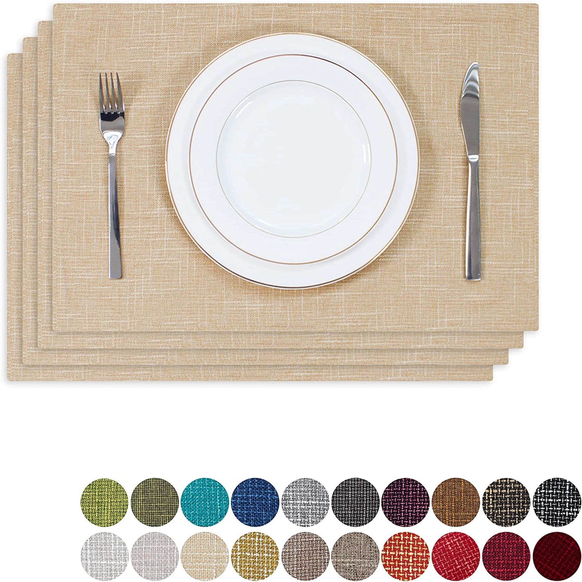 Decorations Natural Linen Placemats  of Dining Room