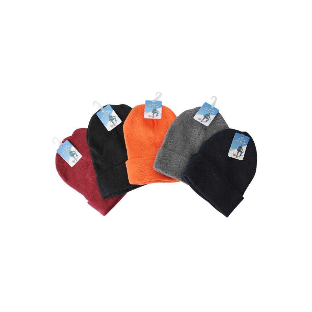 Mens' Cuffed Knit Hats Assorted 1