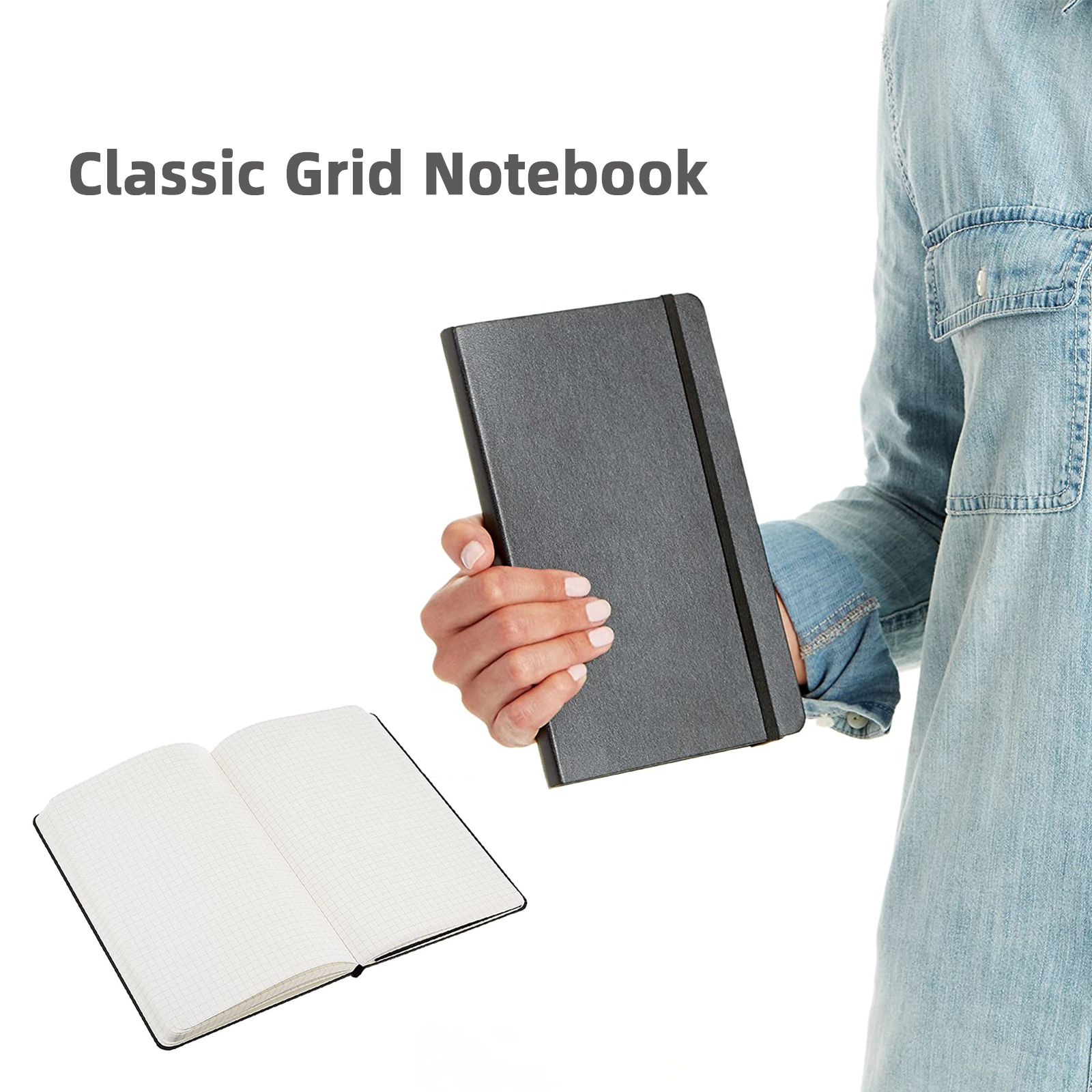 5.7 x 8 inches 160 Pages Graph Ruled Journal Notebook 2