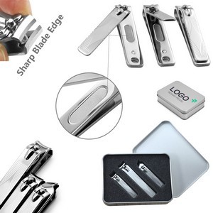 Tin Box 3 Pieces Nail Clipper Manicure Set 10