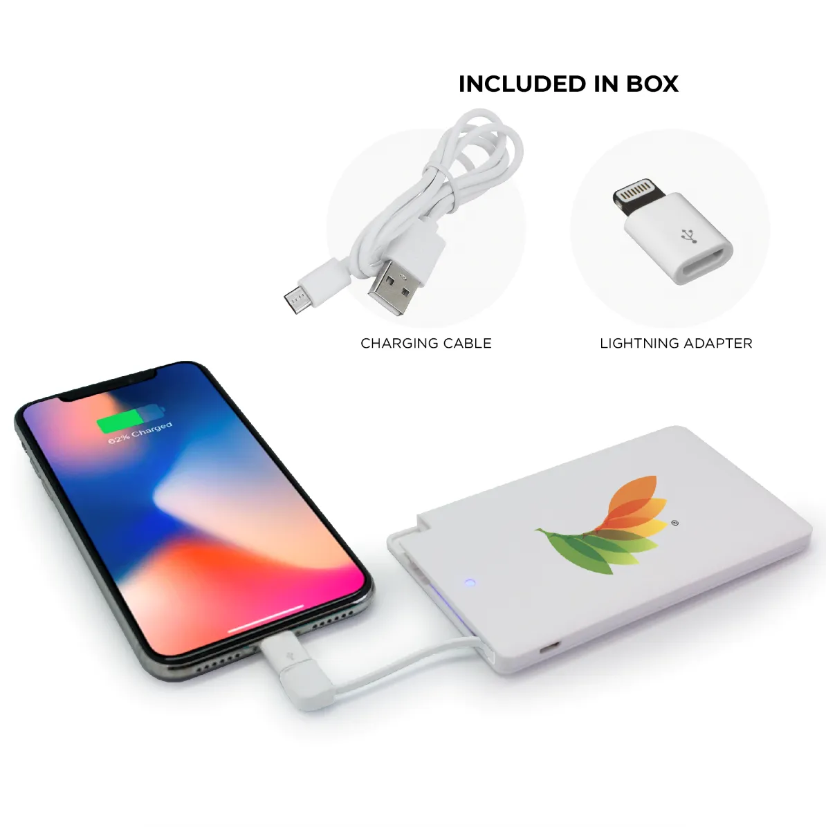 Dartmouth - 4000 mAh SLIM PORTABLE POWER BANK WITH CABLE 1