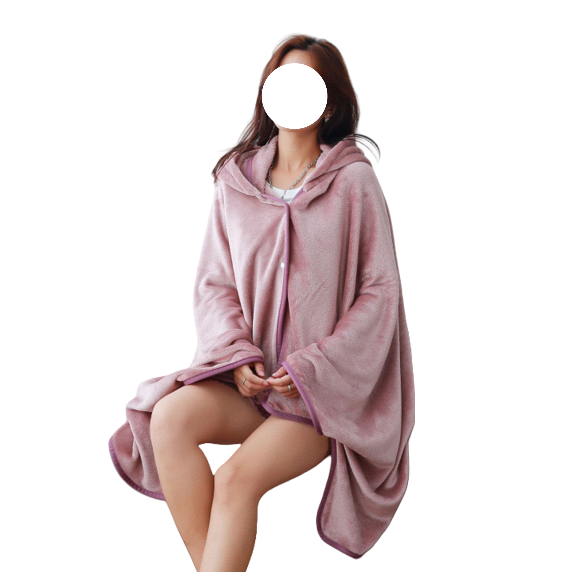 Wearable Hooded Blanket Poncho For Adult MOQ20 5