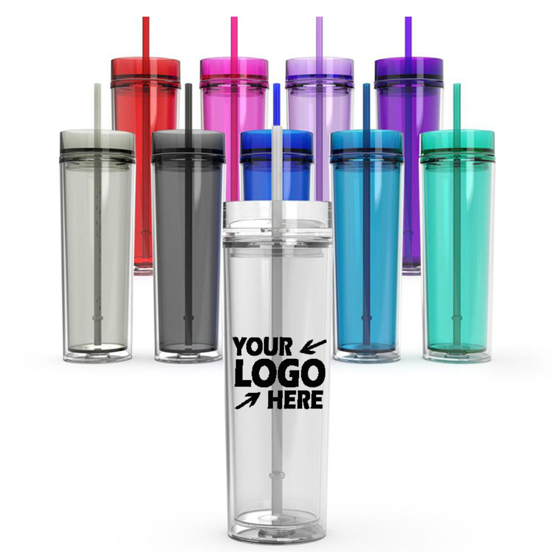 16oz Double Layer Acrylic Skinny Tumbler 3