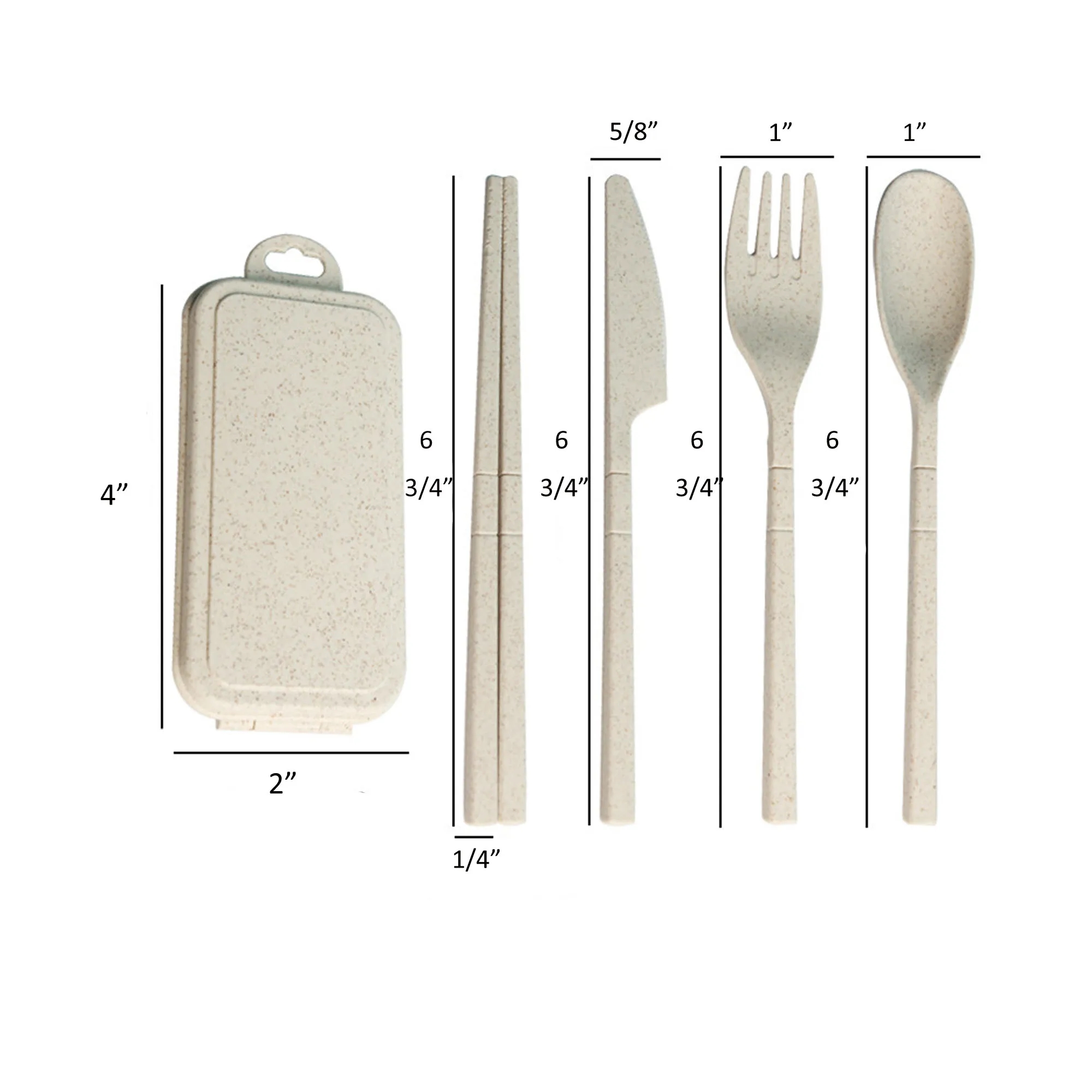 Silkscreen Biodegradable Wheat Straw Cultery Set 2