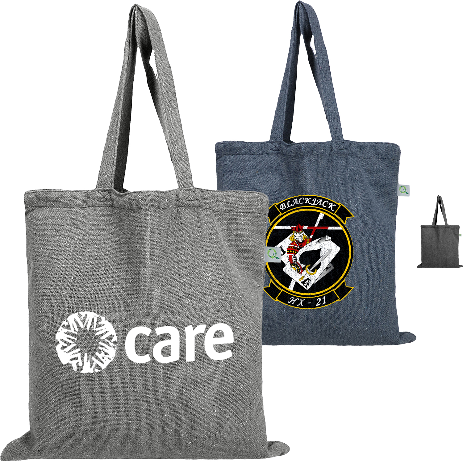100% Recycled Heavy Cotton Canvas Bag USA Decorated (15" x 16") 1