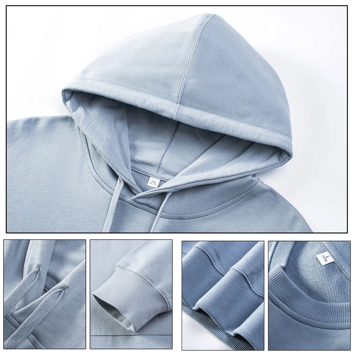 Cotton-Blend Fleece Hooded Crewneck Sweatshirt, custom hoodie or sweatshirt with logo imprint 2