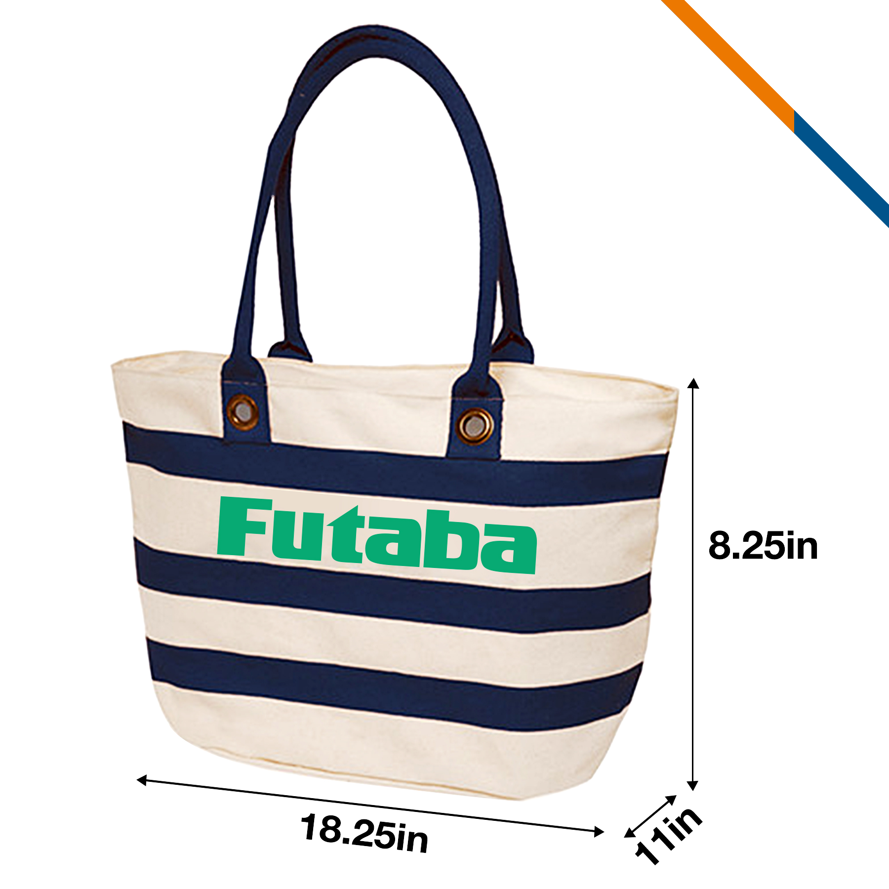 Tera Striped Tote Bag, custom tote bag with logo imprint 3