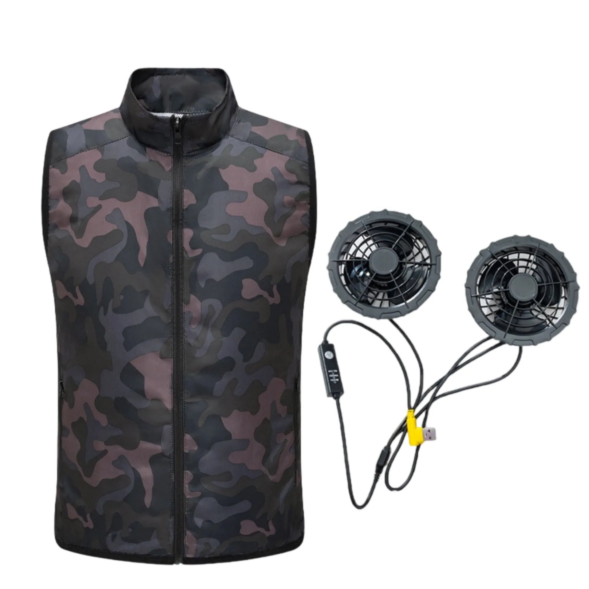Camouflage Vest with Built-in Fan 2