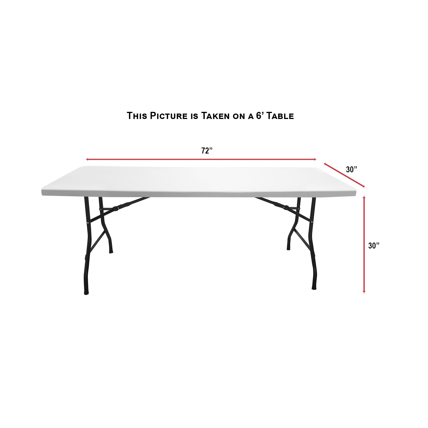 24Hr Express Ship - Sublimated PREMIUM Cloth for 6' Table, Drape Style, Open Back, Rounded Corners 1