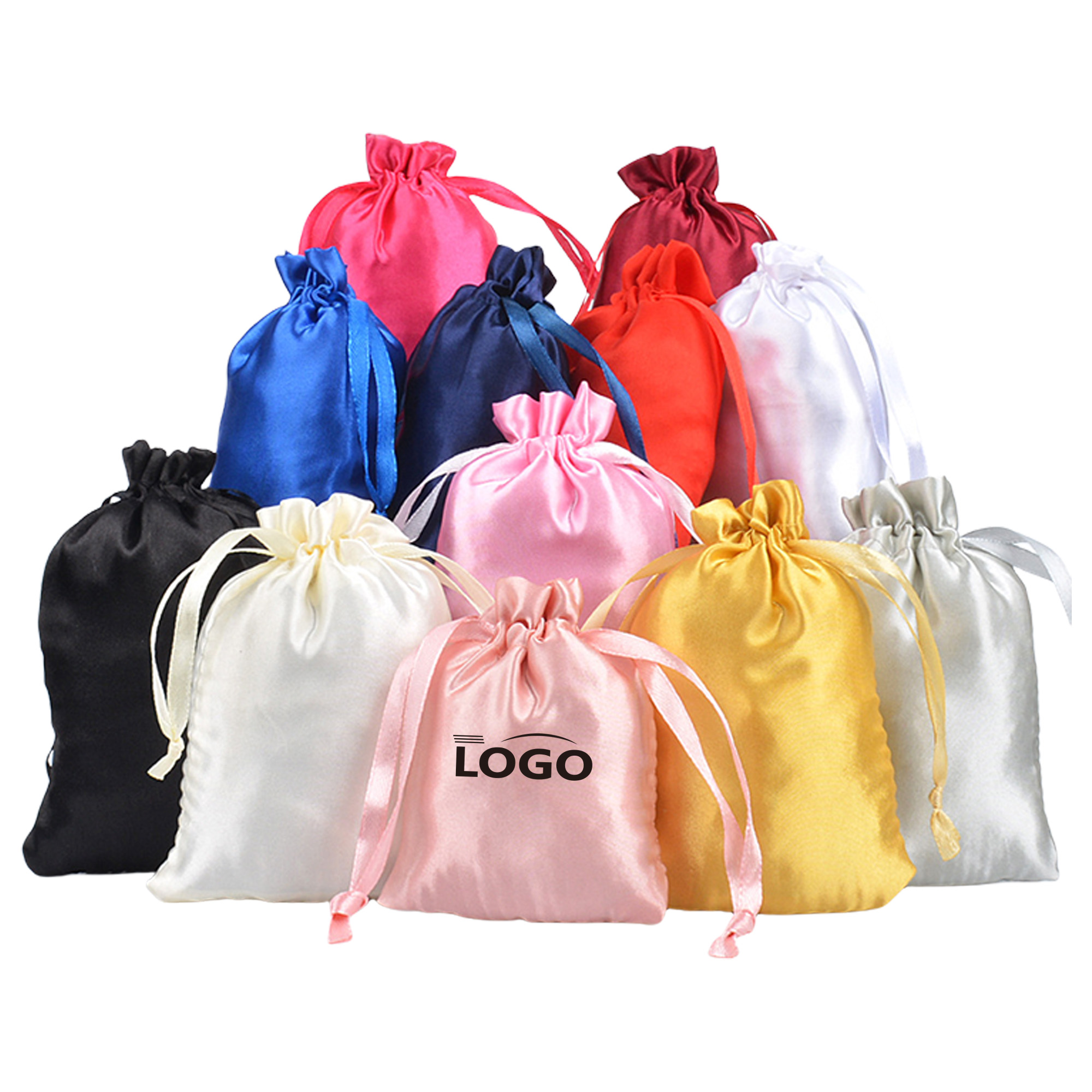 Satin Drawstring Bag Bundle Pocket Gift Bags 2