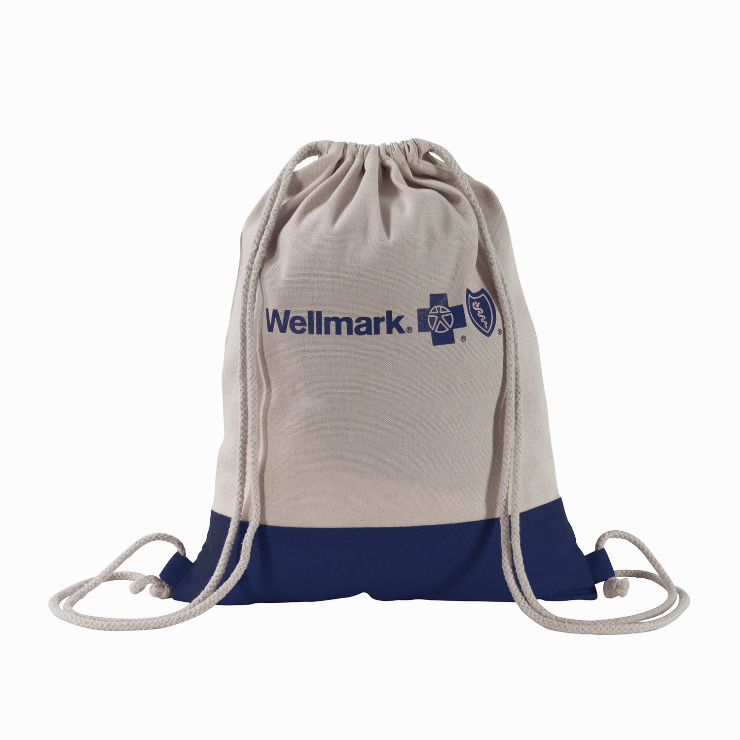 Two Tone Natural Drawstring Backpack 5